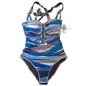 Becca|Glitter One Piece Swim‎ Suit|Multicolor|NWT|SZ L